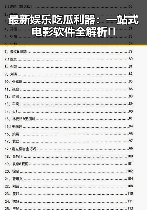 最新娱乐吃瓜利器：一站式电影软件全解析🎬