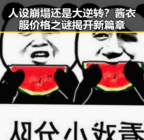 人设崩塌还是大逆转？酱衣服价格之谜揭开新篇章